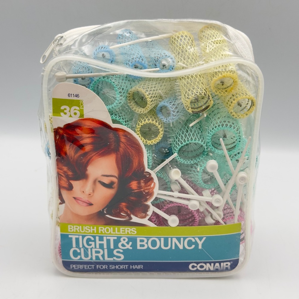 Conair Brush Rollers Multi Tight & Bouncy Curls 2014 36pc Set Hair Styling Tools
